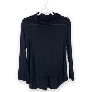 Copper Key Black Cowl Neck Long Sleeve Shirt size large